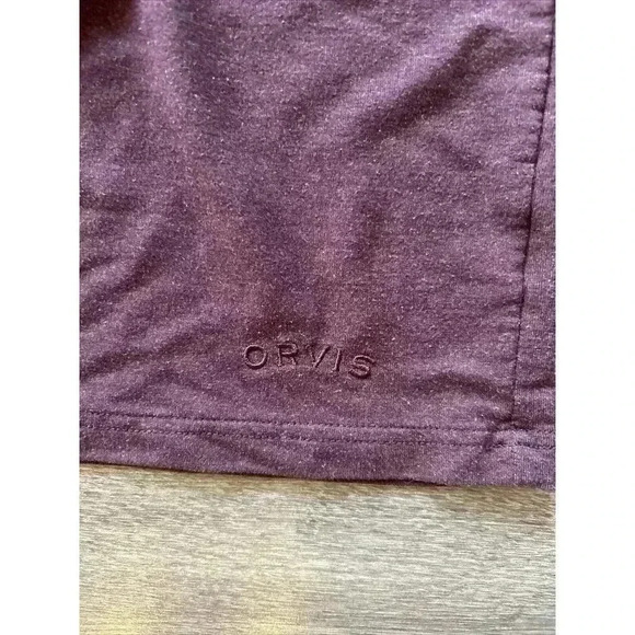 Orvis Mens Size Large Long Sleeve T Shirt Maroon & Black Raglan Super Soft! - Picture 4 of 7